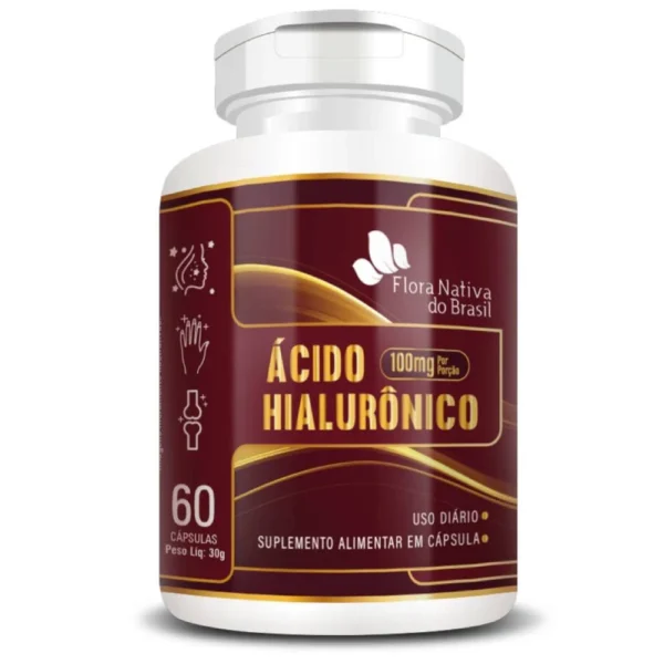 Ácido Hialurônico 100mg 60 cápsulas - Flora nativa