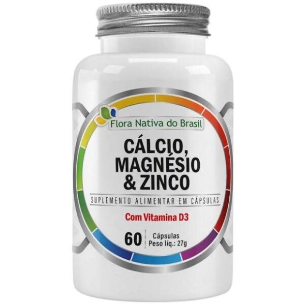Cálcio, Magnésio, Zinco e Vit D3 60 Cápsulas - Flora Nativa