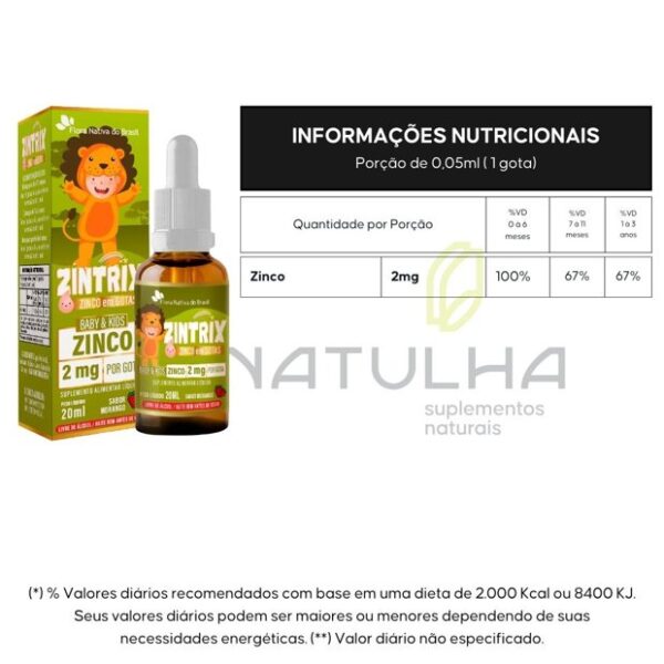 ZINTRIX (Zinco Infantil) 20ml - Flora Nativa - Imagem 2