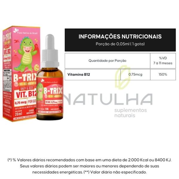 B-TRIX (Vitamina B12 Infantil) 20ml - Flora Nativa - Imagem 3