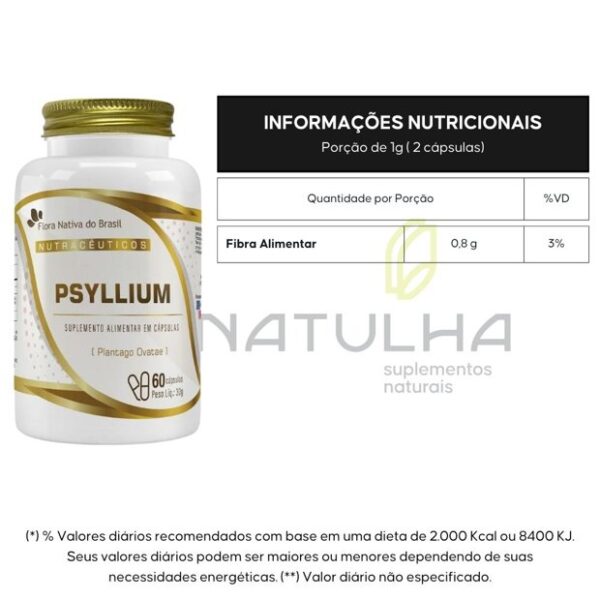 Psyllium 500mg 60 Cápsulas - Flora Nativa - Imagem 2