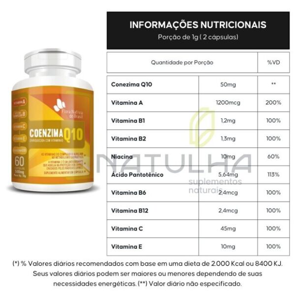 Coenzima Q10 com Vitaminas 60 cápsulas - Flora Nativa - Imagem 2