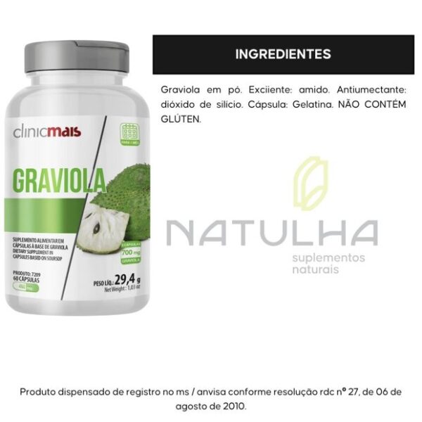 Graviola 60 cápsulas - Clinicmais - Imagem 2