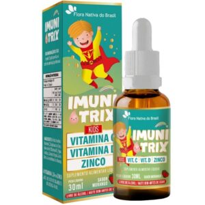 IMUNITRIX ( Vitamina C, D3 e Zinco) 30ml - Flora Nativa Sabor: Morango